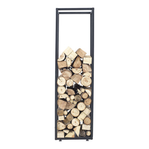 Étagère à bûches Tornved en acier 35x35x120 cm Noir [en.casa]