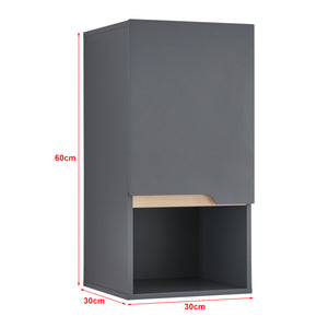 Armoire murale de salle de bain Bergkamen 60 x 30 x 30 cm gris effet bois [en.casa]