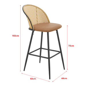 Lot de 2 tabourets de bar Gausdal 102 x 44 x 63 cm marron [en.casa]