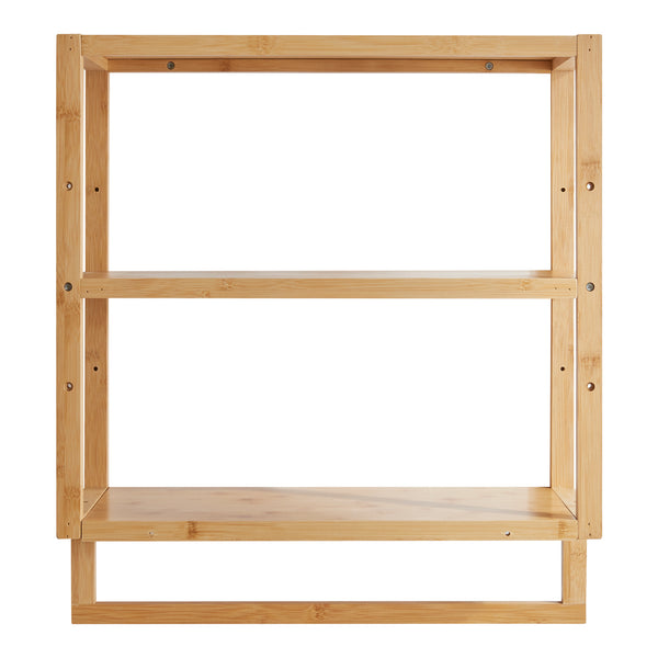 Étagère murale de salle de bain Östra bambou 59 x 52 x 21 cm naturel [en.casa]