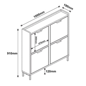 Chaussure à bascule Kehmstedt 91x100x19cm Blanc [en.casa]