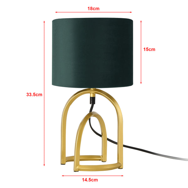 Lampe de Table Smethwick E14 Métal Polyester 34 x 18 x 18 cm Or Vert Foncé lux.pro 