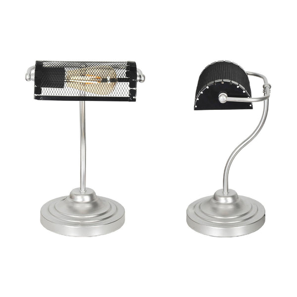Lampe de bureau Ditton 37 x 26 x 26 cm E27 argenté noir [lux.pro]