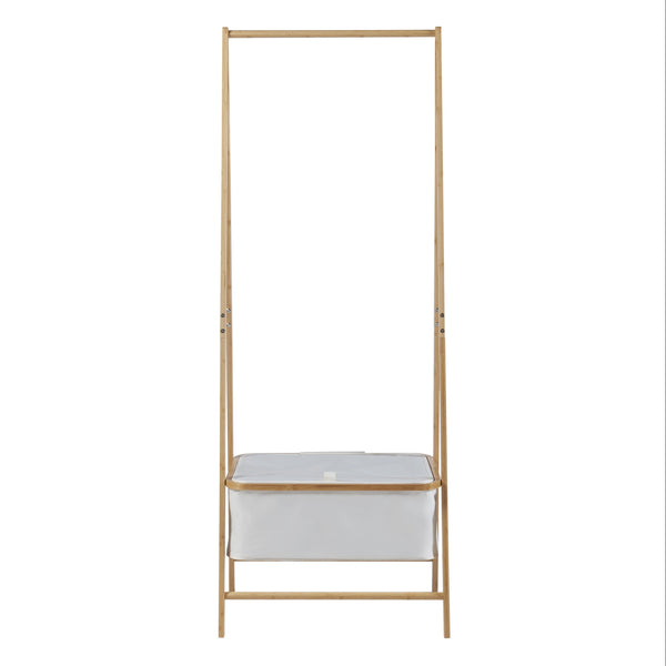 Portemanteau Iitti bambou polyester 159 x 60 x 45 cm naturel blanc [en.casa]