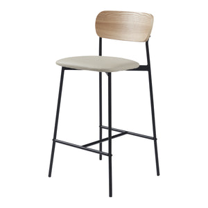 Tabouret de bar Jyväskylä lot de 2 89x40x45 cm Beige [en.casa]