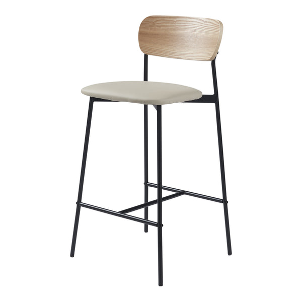 Tabouret de bar Jyväskylä lot de 2 89x40x45 cm Beige [en.casa]