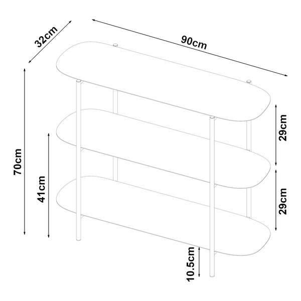 Console Enebakk 70x90x32cm Noir, mat [en.casa]