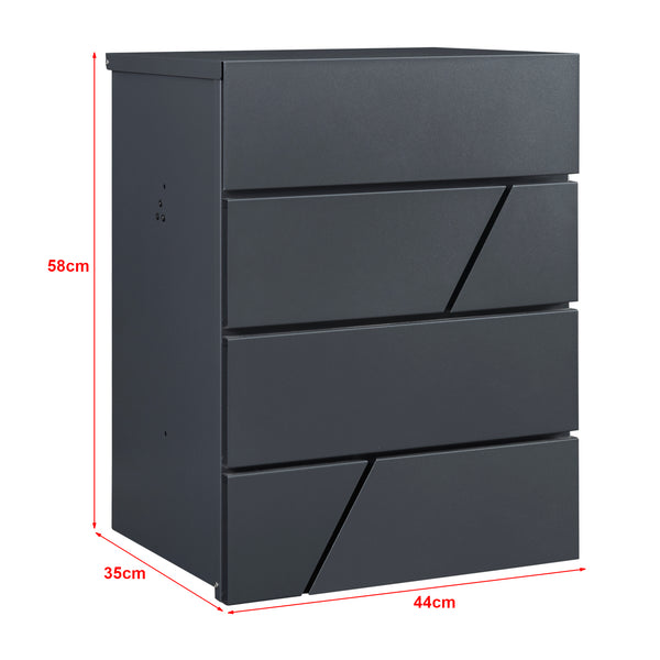 Boîte aux lettres Søllerød 58x44x35cm Anthracite [en.casa]