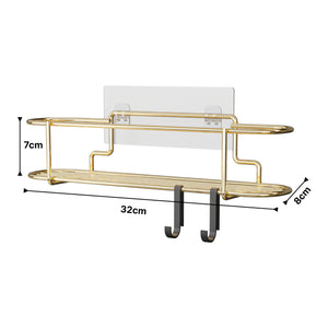 Étagère à épices Naantali métal 32 x 8 x 7 cm or noir [en.casa]