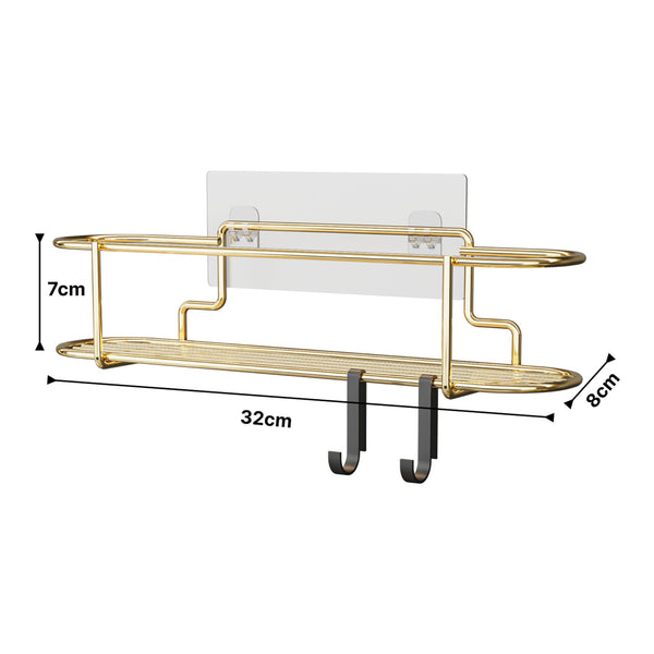 Étagère à épices Naantali métal 32 x 8 x 7 cm or noir [en.casa]