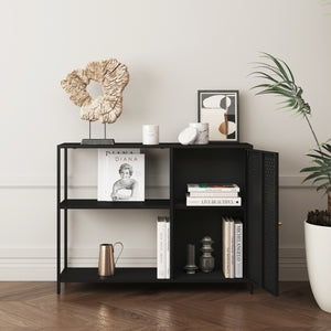 Étagère armoire Viitasaari métal noir [en.casa]