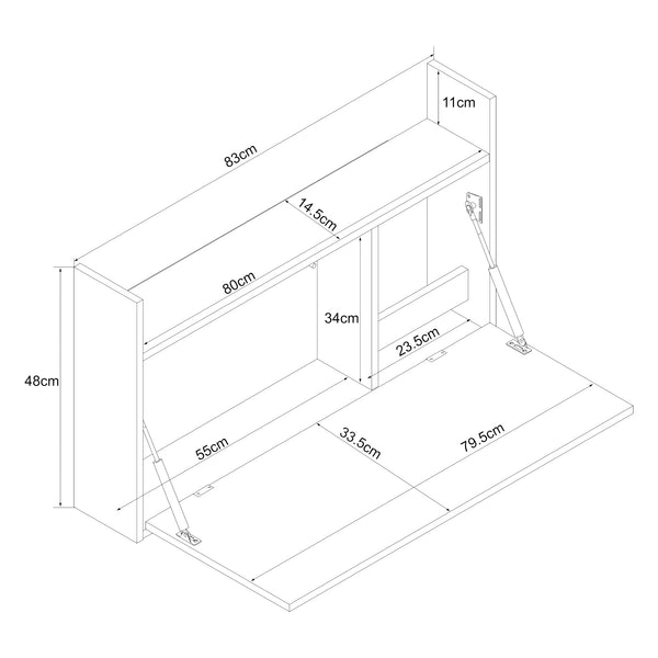 Bureau rabattable Rautalampi [en.casa]