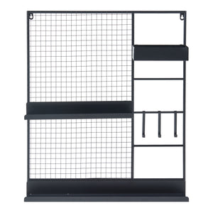 Grille murale Westre 70x60x11cm Métal Noir [en.casa]