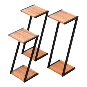 Table d'appoint Hjartdal 3 pcs. Couleur bois/noir [en.casa]