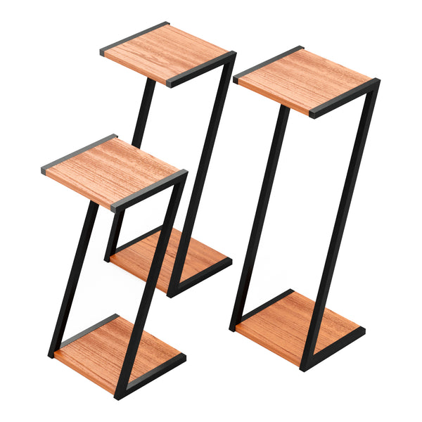 Table d'appoint Hjartdal 3 pcs. Couleur bois/noir [en.casa]