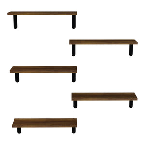 Étagère murale Frogn lot de 5 Couleur bois/Noir [en.casa]