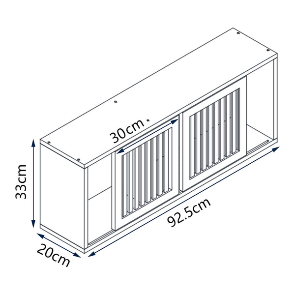 Étagère murale Grums avec 2 portes coulissantes bambou 93 x 20 x 33 cm naturel [en.casa]