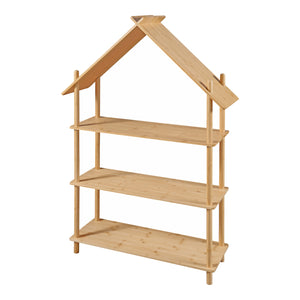 Étagère pour enfants Hamarøy en bambou aspect maison 137x90x30cm [en.casa]