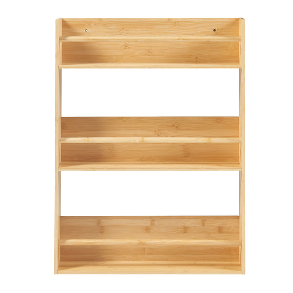 Étagère murale Hareid à 3 niveaux bambou 80 x 60 x 12 cm naturel [en.casa]