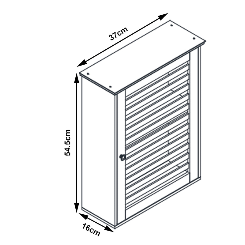 Croquis coté Armoire murale de salle de bain Järfälla bambou 55 x 37 x 16 cm naturel [en.casa]