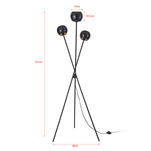 Lampadaire Nykvarn avec 3 douille E14 métal 161 x 58 cm noir or lux.pro