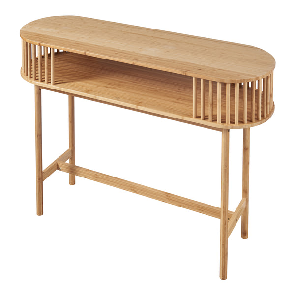 Table console Pomarkku avec étagère bambou 120 x 39 x 85 cm naturel [en.casa]