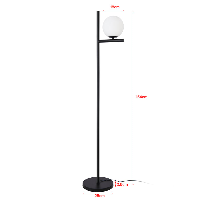 Croquis coté Lampadaire Aberdaron hauteur 154 cm noir blanc lux.pro