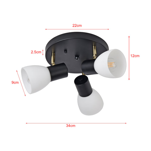 Plafonnier Abbey Noir / Blanc [lux.pro]