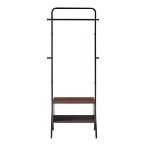 Portemanteau Averøy acier panneau de particules 180 x 74 x 42 cm noir effet noyer [en.casa]