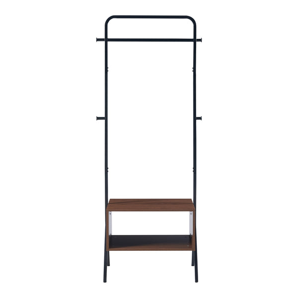 Portemanteau Averøy acier panneau de particules 180 x 74 x 42 cm noir effet noyer [en.casa]