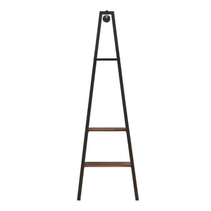 Porte-manteau mural Bjørnafjorden acier noir / aspect noyer [en.casa]