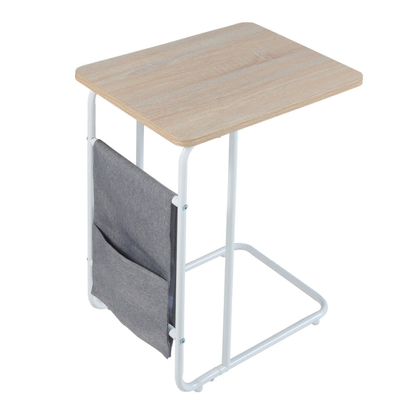 Table de bureau Dyrøy 56x48x37cm Blanc/Chêne [en.casa]