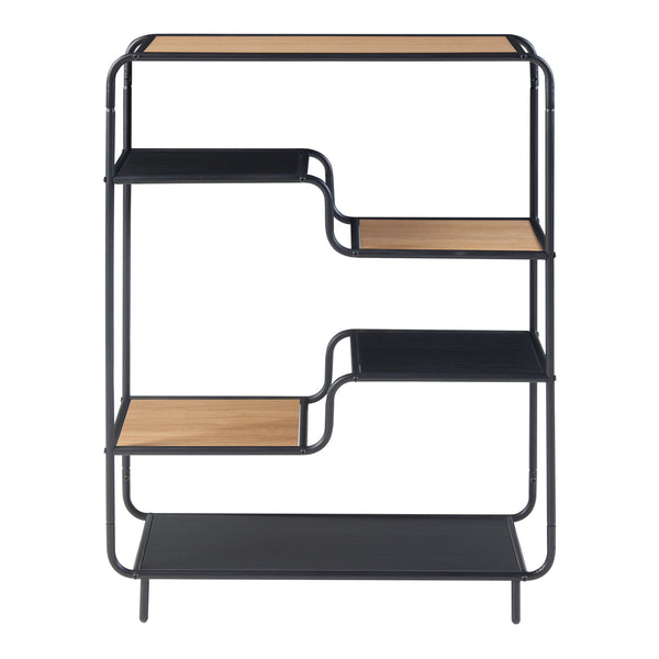 Étagère sur pied Kristiansand 101x80x30 cm Noir/Aspect chêne [en.casa]
