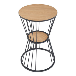 Table d'appoint Fossbergom Noir/Aspect chêne [en.casa]