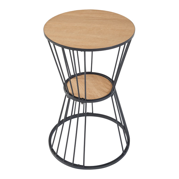 Table d'appoint Fossbergom Noir/Aspect chêne [en.casa]