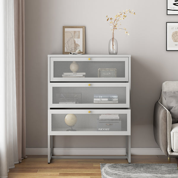 Commode Sund acier 105 x 80 x 40 cm gris [en.casa]