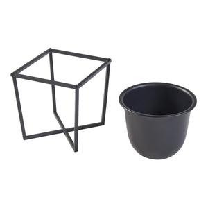 Set de 2 porte-plantes de tailles variées Nordmaling métal noir [en.casa]