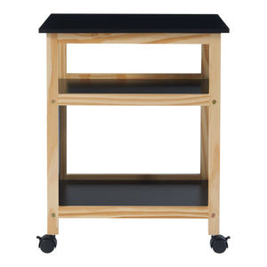 Chariot Dønna 61x51x36cm Noir/Couleur bois [en.casa]