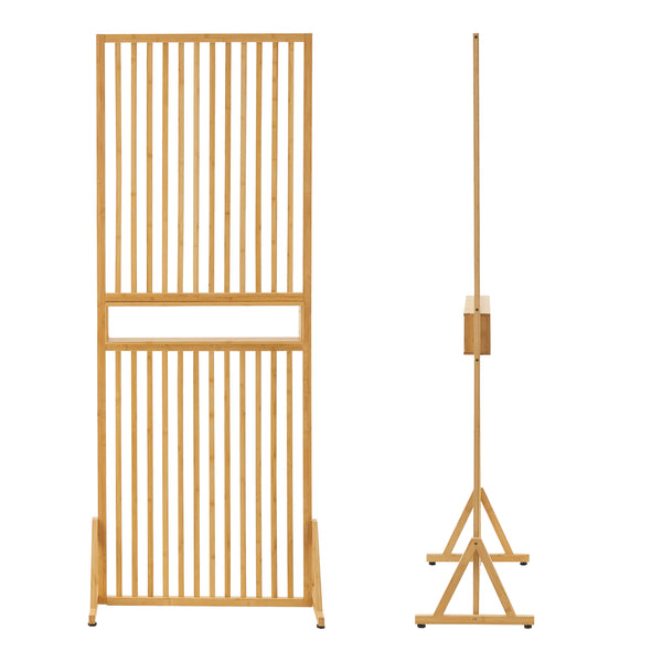 Paravent Fron 197x75,5x40 cm Bambou [en.casa]