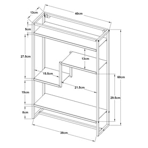 Étagère murale Uurainen 60x40x13 cm Noir [en.casa]
