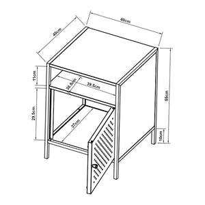 Table de nuit Janakkala 55x40x40 cm Acier Noir [en.casa]