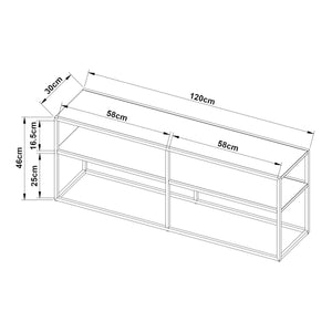Table TV Solund 120x30x46cm Noir [en.casa]