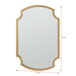 Miroir mural Aura 80x55 cm couleur or [en.casa]