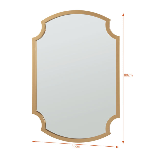 Miroir mural Aura 80x55 cm couleur or [en.casa]