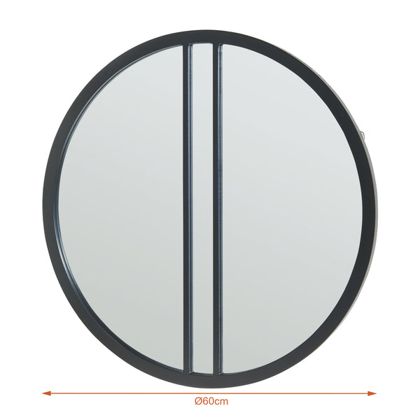 Miroir mural Suomussalmi Ø60 cm Noir [en.casa]