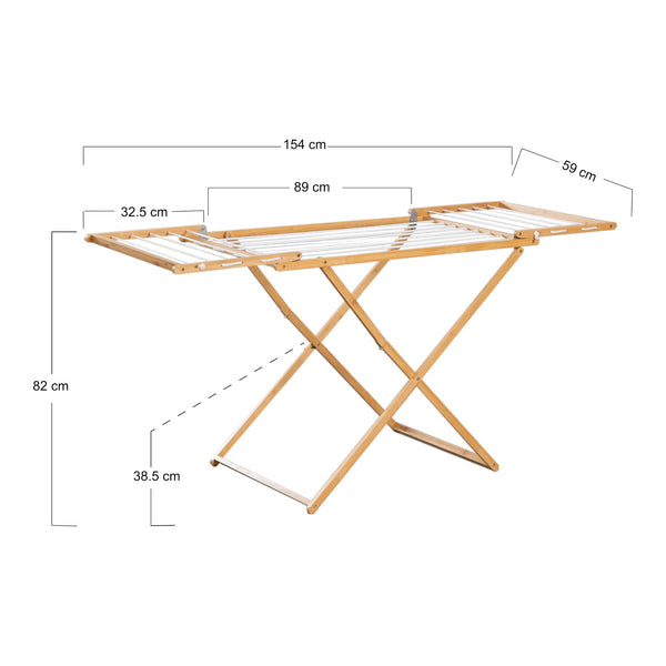 Étendoir pliant Fakala 154x59x82 cm Bambou [en.casa]