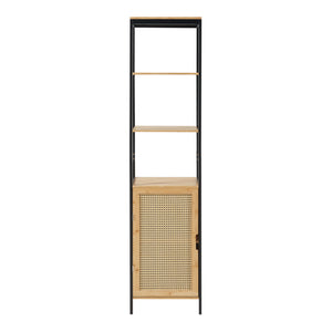 Armoire haute Tervola 172x40x35cm Bambou Noir [en.casa]