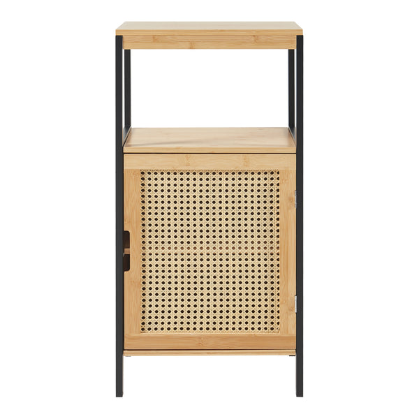 Armoire de salle de bain Tervola 80x40x35cm Bambou Noir [en.casa]