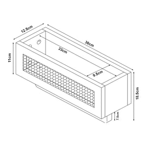 Étagère murale Tervola 36 x 13 x 19 cm naturel effet rotin noir [en.casa]