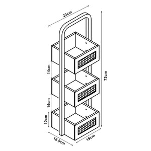 Étagère de salle de bain Tervola 73x23x19 cm Noir/Bambou [en.casa]